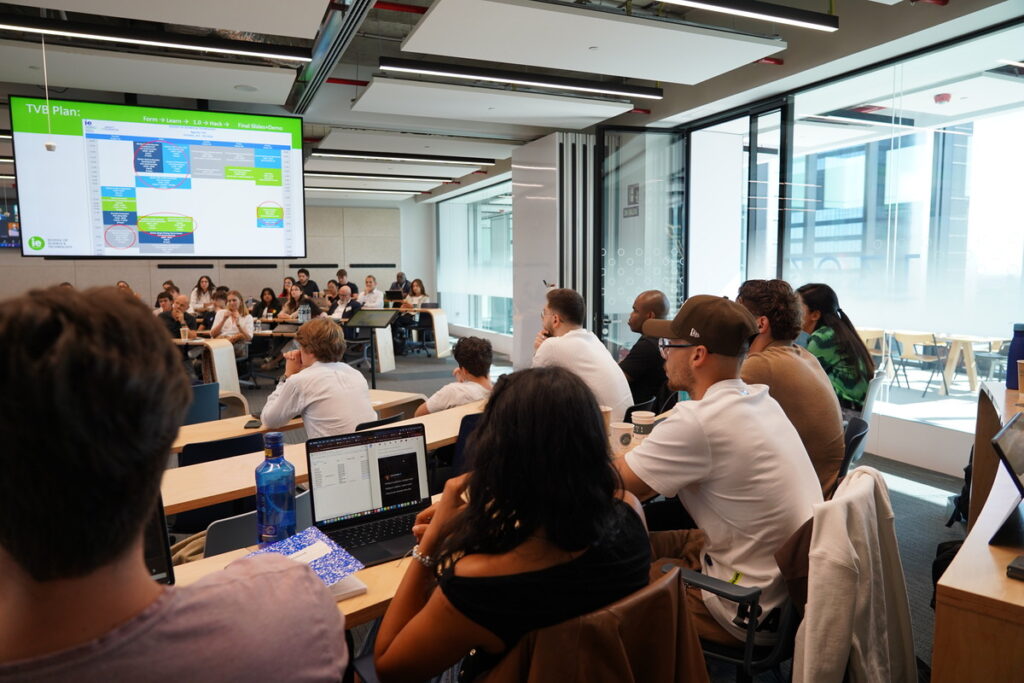 The perfect place for an MBA: Madrid students watch lecture